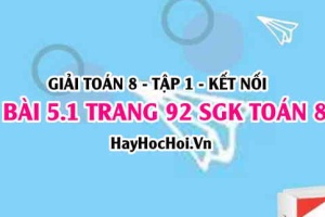Giải bài 5.1 trang 92 Toán 8 Tập 1 SGK Kết nối tri thức
